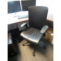 Allsteel Black Mesh Back Leather Rolling Task Chair